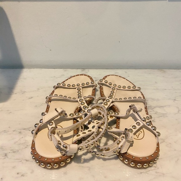 ASH White Strappy Studded Gladiator Sandals Size 6 VGUC - Picture 3 of 5